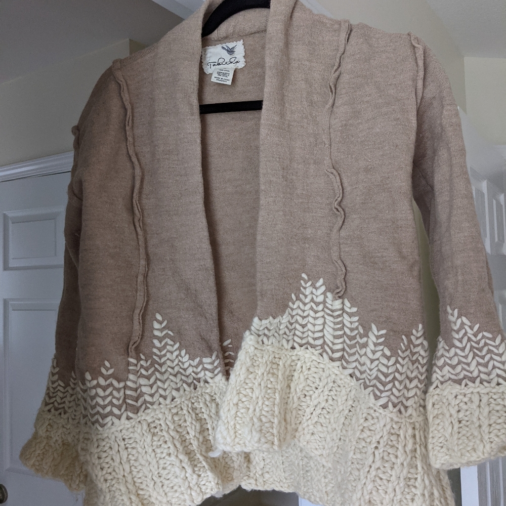 Tan and cream Tabitha Cardigan